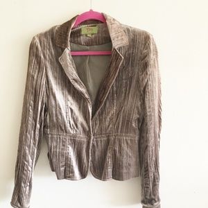 Taupe metallic velvet jacket